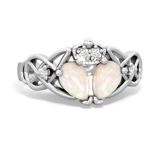 opal-opal claddagh ring