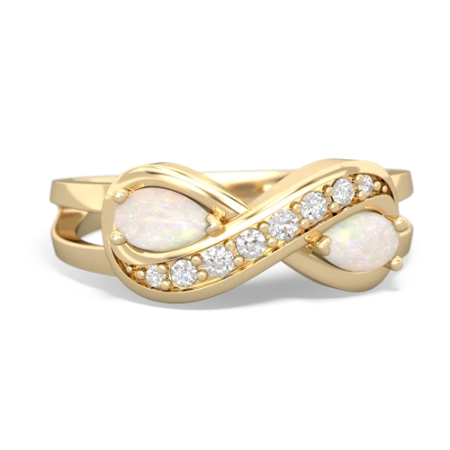 opal-opal diamond infinity ring