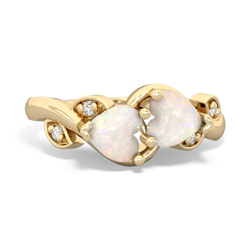 opal-opal floral keepsake ring