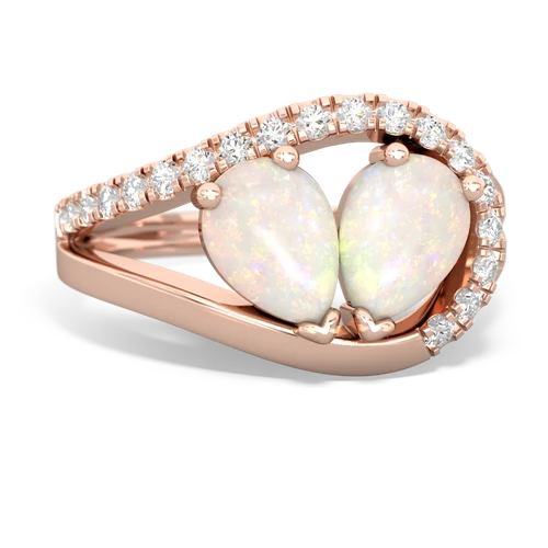 opal-opal pave heart ring
