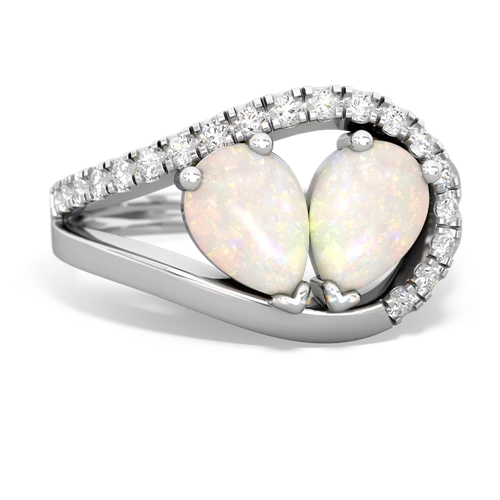 opal-opal pave heart ring