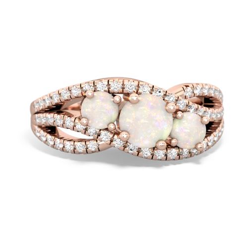 opal-garnet three stone pave ring