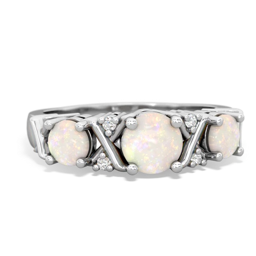 fire opal-white topaz timeless ring
