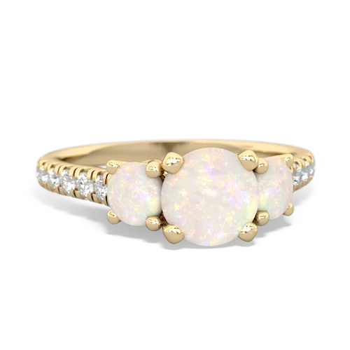 Opal Genuine Opal with Genuine Opal and Genuine Opal Pave Trellis ring Ring