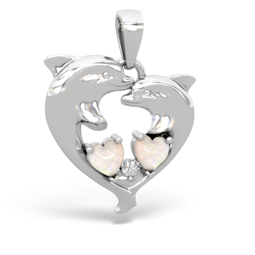 opal dolphins pendant