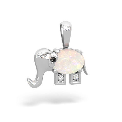 opal elephant pendant