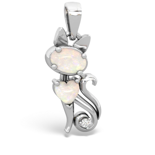 opal kitten pendant
