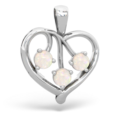 opal love heart pendant