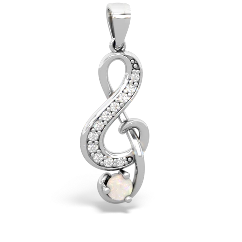 opal treble clef pendant