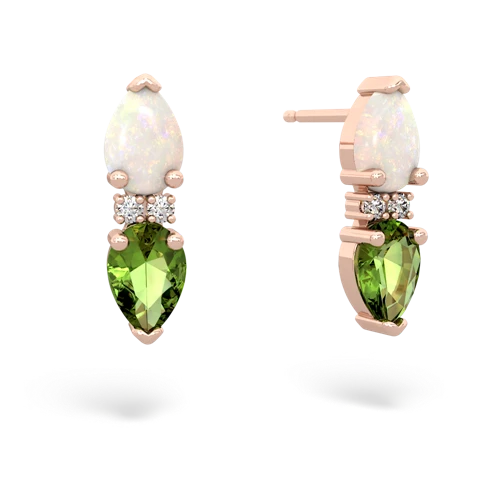 opal-peridot bowtie earrings