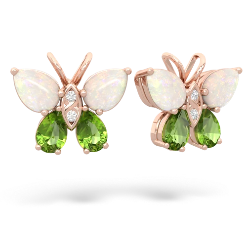 opal-peridot butterfly earrings