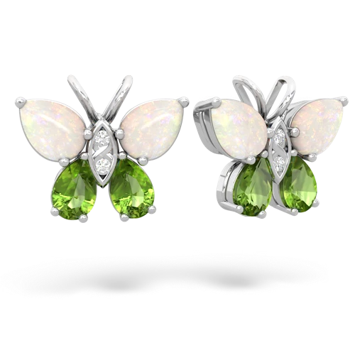 opal-peridot butterfly earrings
