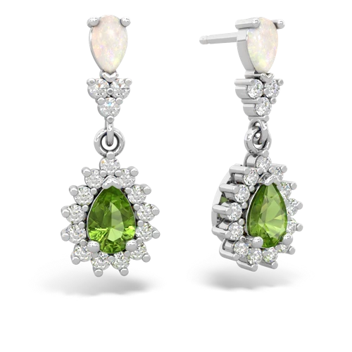 opal-peridot dangle earrings