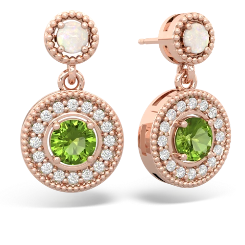 opal-peridot halo earrings