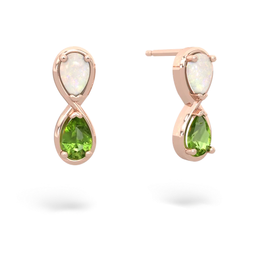 opal-peridot infinity earrings