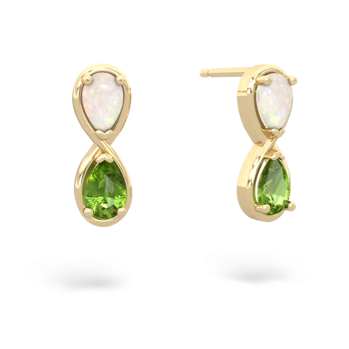 opal-peridot infinity earrings