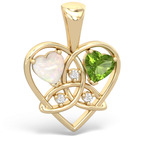 opal-peridot celtic heart pendant