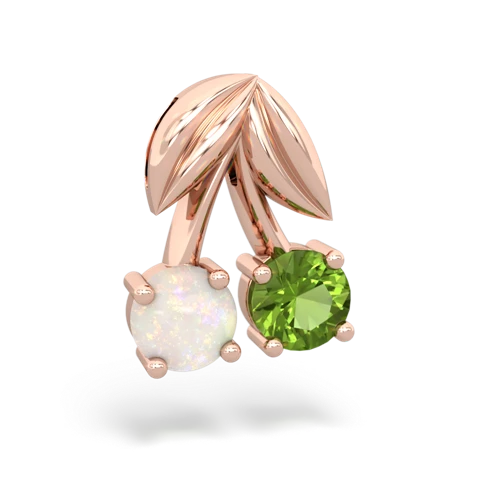 opal-peridot cherries pendant