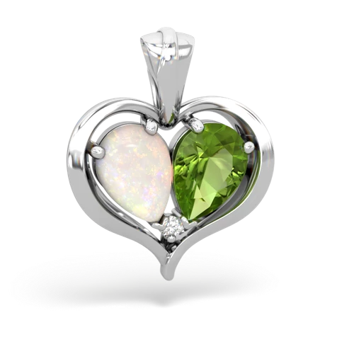 opal-peridot half heart whole pendant