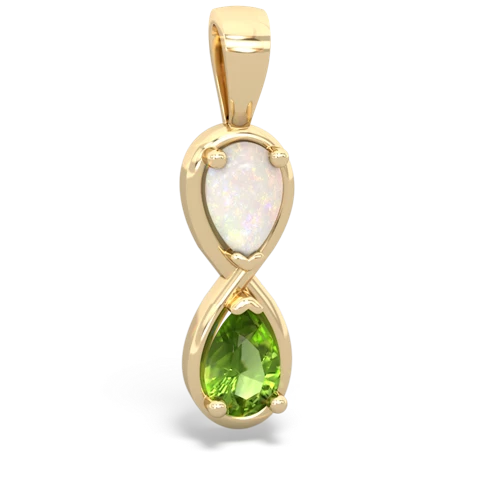 Opal Genuine Opal with Genuine Peridot Infinity pendant Pendant