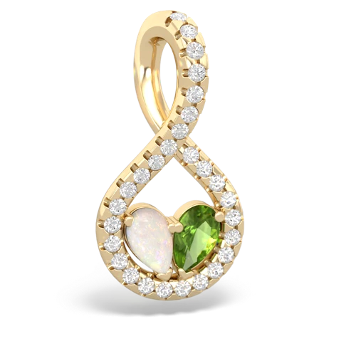 Opal Genuine Opal with Genuine Peridot PavÃ© Twist pendant Pendant