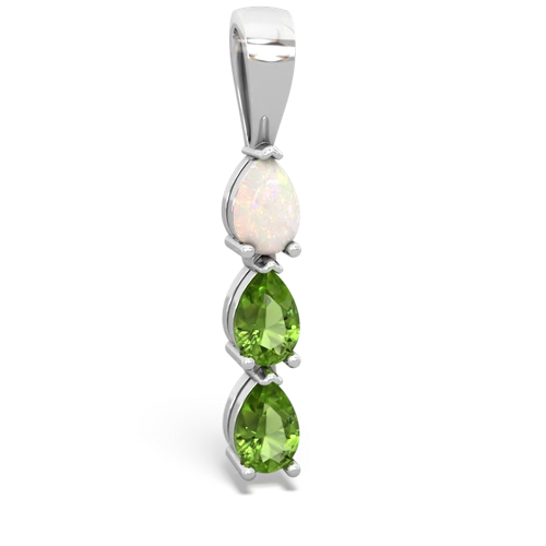 opal-peridot three stone pendant