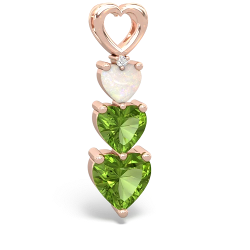 opal-peridot three stone pendant