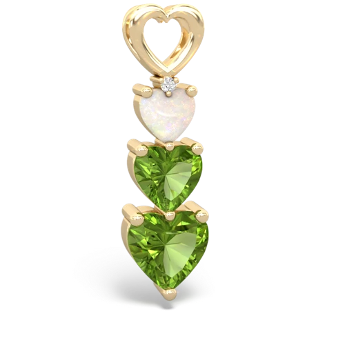 Opal Genuine Opal with Genuine Peridot and  Past Present Future pendant Pendant