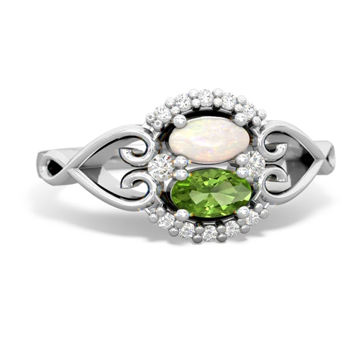 opal-peridot antique keepsake ring