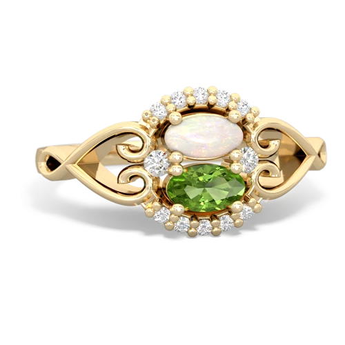 opal-peridot antique keepsake ring