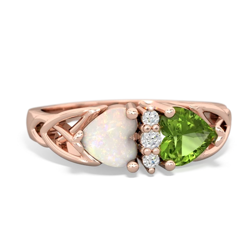 opal-peridot celtic ring