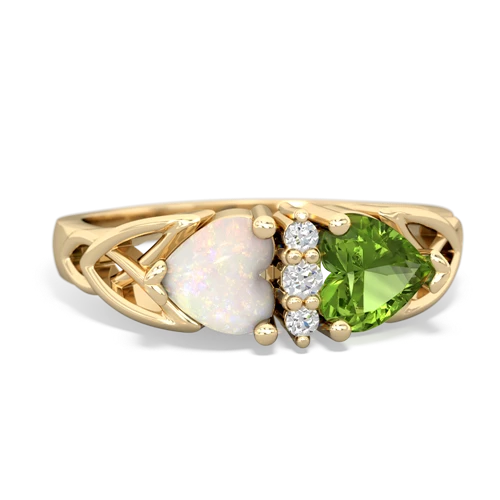 opal-peridot celtic ring