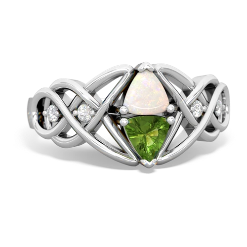 opal-peridot celtic knot ring