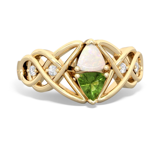 opal-peridot celtic knot ring