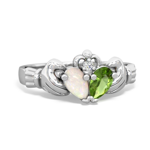 opal-peridot claddagh ring