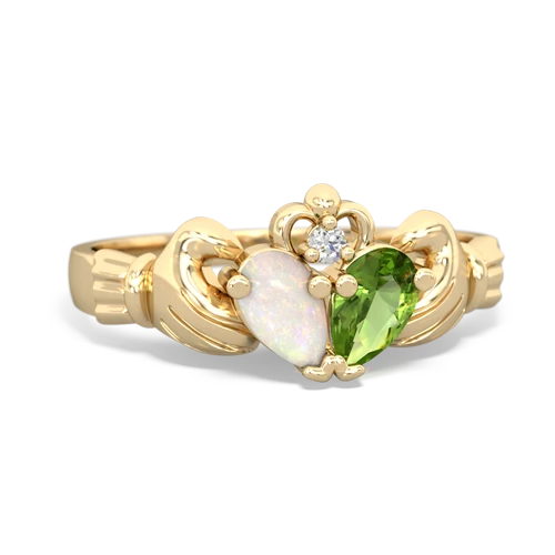 opal-peridot claddagh ring