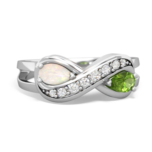 opal-peridot diamond infinity ring