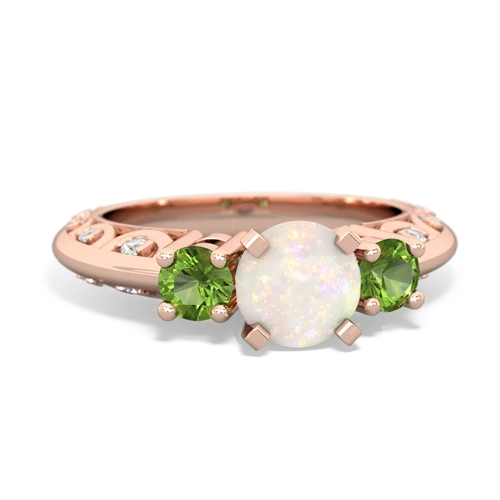 opal-peridot engagement ring