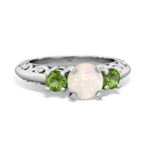 opal-peridot engagement ring