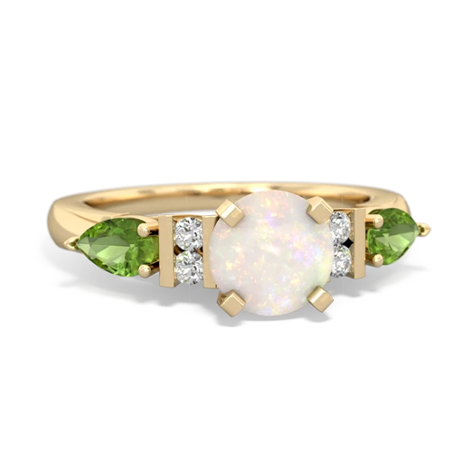 Opal Genuine Opal with Genuine Peridot and  Engagement ring Ring