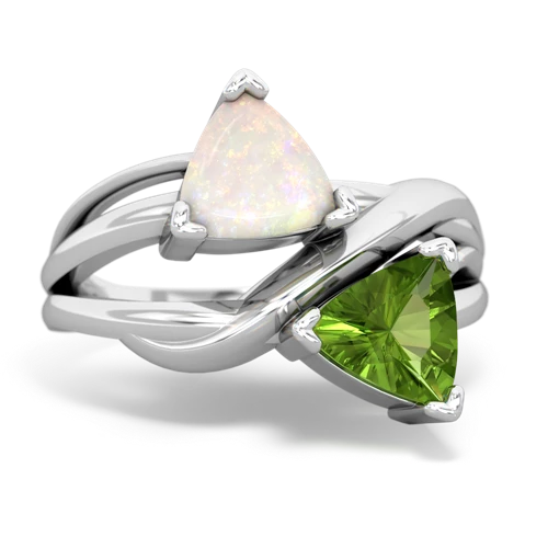 opal-peridot filligree ring