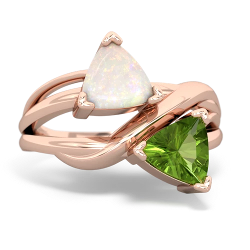 opal-peridot filligree ring