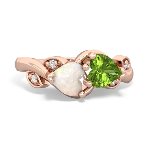 opal-peridot floral keepsake ring