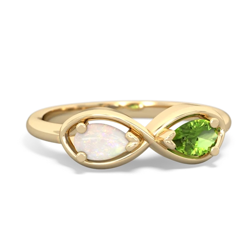 opal-peridot infinity ring