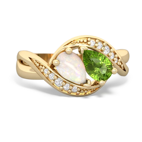 opal-peridot keepsake curls ring