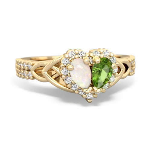 opal-peridot keepsake engagement ring