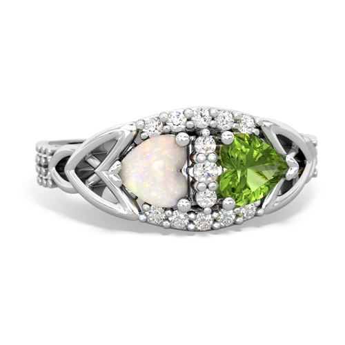opal-peridot keepsake engagement ring
