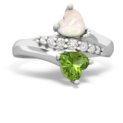 opal-peridot modern ring