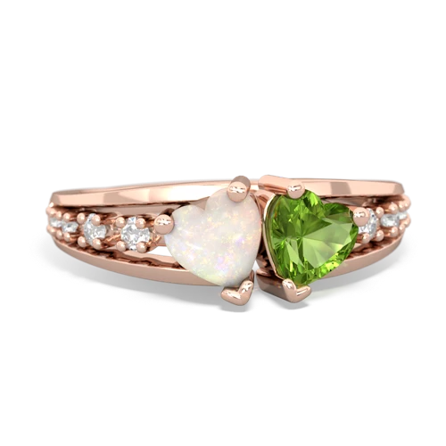 opal-peridot modern ring