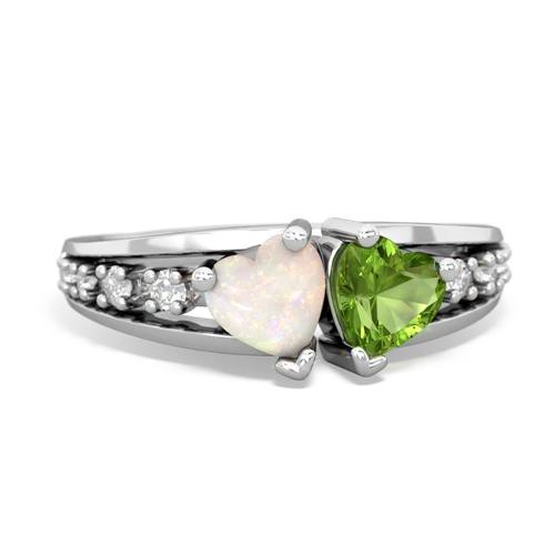 opal-peridot modern ring